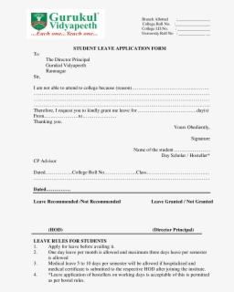 College Leave Application Letter , Free Transparent Clipart - ClipartKey