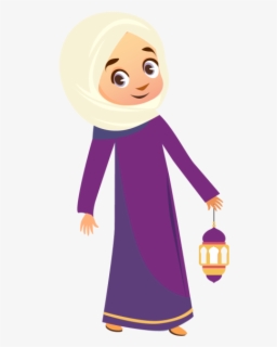 Doodle Girl, Hijab Cartoon, - Muslim Cartoon Png , Free Transparent