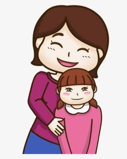 Cuddling Clipart Mother Sister - Cartoon , Free Transparent Clipart ...