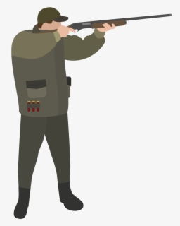 Hunter Vector Gun Cartoon - Hunter With Rifle Cartoon , Free ...