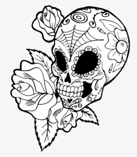 Drawing Detail Sugar Skull Transparent Png Clipart - Transparent Sugar ...