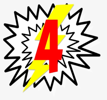 Exploding Number 4 Logo Explosion Transparent Pop Art - Emblem , Free Transparent Clipart ...