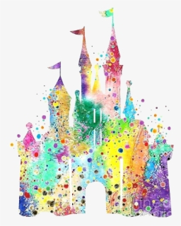 Disney Castle Paintings Watercolor Print Digital Art Watercolor Disney Castle Clipart Free Transparent Clipart Clipartkey