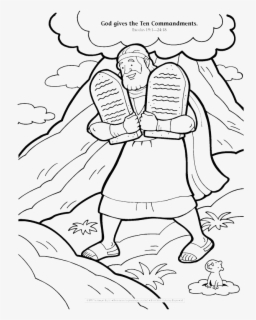 God Gives The Ten Commandments Coloring Page , Free Transparent Clipart ...