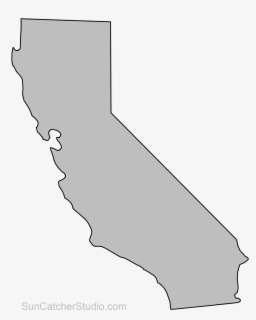 Transparent California License Plate Clipart - California State Outline 