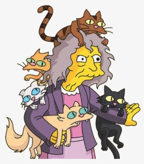 Simpsons Crazy Cat Lady Png , Free Transparent Clipart - ClipartKey