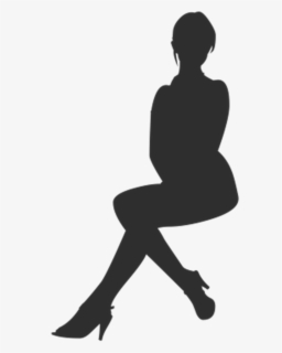 Silhouette Woman Clip Art - Lady Sitting Silhouette Png , Free ...