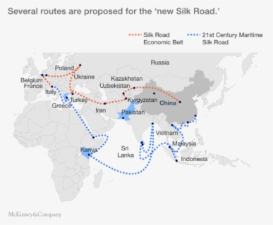 Belt And Road Initiative Map , Free Transparent Clipart - ClipartKey