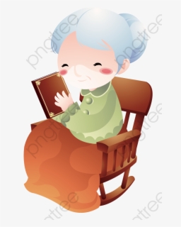 Reading Grandmother Old People - Desenho Vovó Sentada Png , Free ...