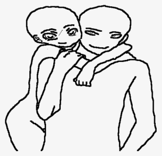 Transparent Boy And Girl Clipart Black And White - Drawing Of Girl And ...