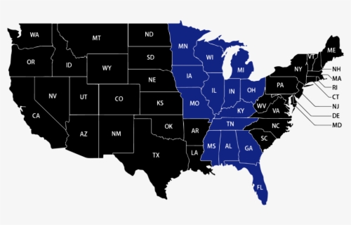 Midwest Service Map Service Area Map Midwest In Blue - John F. Kennedy Library , Free ...