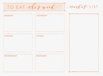 Clip Art Meal Plan Template - Meal Plan Chart For The Week , Free ...