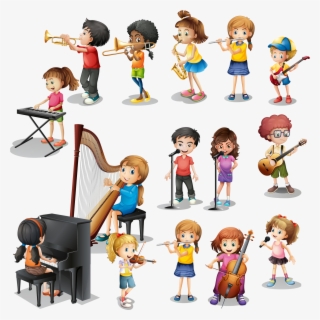 Play Clipart Many Child - Play Musical Instruments Cartoon , Free ...