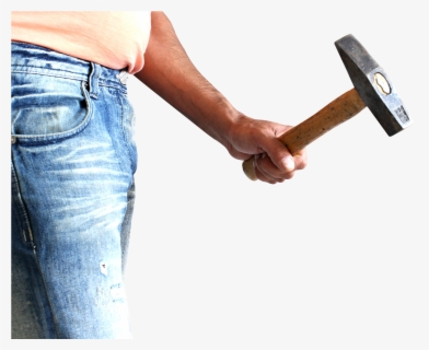 Transparent Hand Holding Hammer Clipart - Man With Hammer Png , Free ...