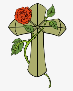 How To Draw Cross With A Rose - Graffiti Easy Cross Drawings , Free ...