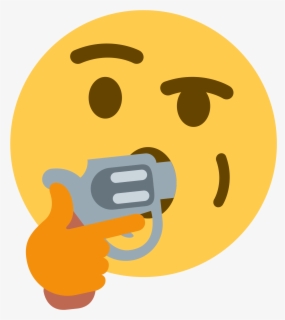 Thinking Emoji With Gun In Mouth Clipart , Png Download - Emoji With ...