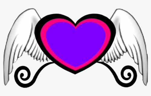 Clip Art Heart With Wings Clipart - Flying Heart Png Hd , Free ...