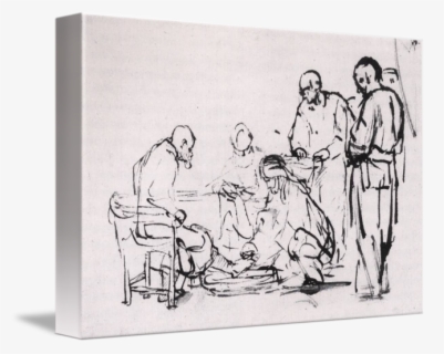 Clean Feet Statue - Jesus Washing Feet Sculpture , Free Transparent