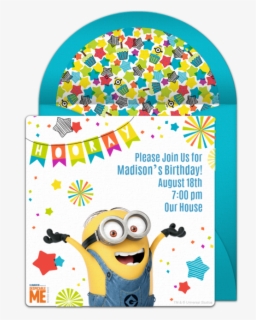 Minion Theme Birthday Invitation , Free Transparent Clipart - ClipartKey