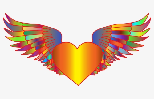 Clip Art Heart With Wings Clipart - Flying Heart Png Hd , Free ...