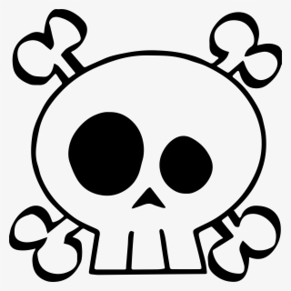 Cute Skull Flash Art Sticker - Baby Skull And Crossbones , Free ...