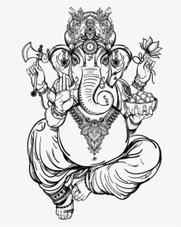 Coloriage Ganesh Einzigartig Ganesh Drawing Outline - Hindu Elephant ...