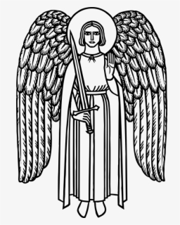 Medieval, Angel, Divine, Celestial, Being, Light, God - Black And White 