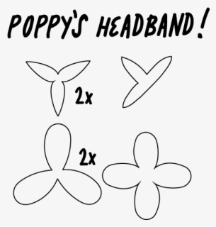 Graphic Transparent Download Template For The Flowers - Poppy Troll Headband Template , Free ...