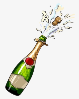 Champagne Celebrate Bottle Champagne Bottle Popping Drawing Free Transparent Clipart Clipartkey