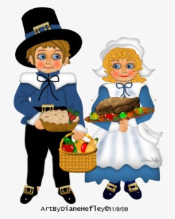 Thanksgiving Pilgrims And Indian , Free Transparent Clipart - Clipartkey