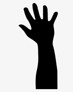 Raised Hand In Silhouette - Silhouette Hand Reaching Out , Free ...