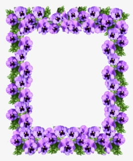 Purple Flowers Clipart Border - Purple Flower Borders Png Clipart