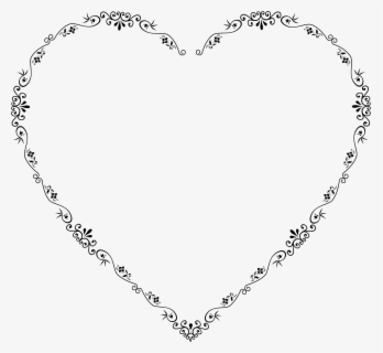 Transparent Flourish Clipart - Flower Heart Clipart Images Black And ...