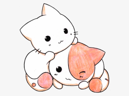 Kawaii Cute Kitten Cats - Kawaii Cute Cat Drawing , Free Transparent