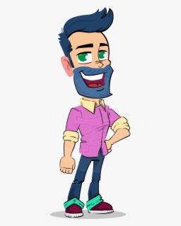 Simple Style Cartoon Of A Man With Glasses - Animated Simple Man Png ...