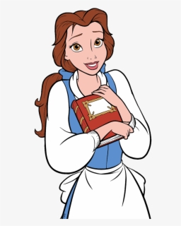 Belle With Book Clipart Clip Art Black And White Library - Disney 