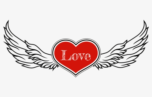Clip Art Heart With Wings Clipart - Flying Heart Png Hd , Free ...
