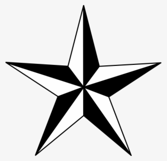 Download Shining Star Clip Art Black And White - White North Star Png