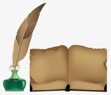 Ancient Book And Inkwell Png Clipart - Old Open Book Clip Art , Free ...