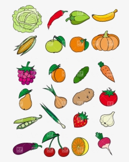 Individual Cartoon Pictures Of Fruits And Vegetables , Free Transparent ...