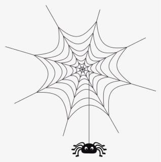 Transparent Halloween Spider Clipart Black And White - Line Art , Free ...