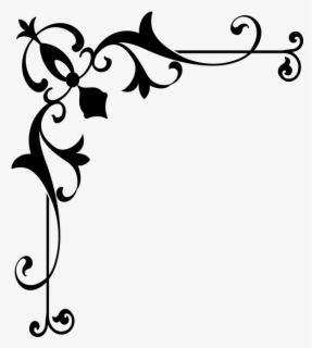 Ornamental Vintage Corner - Line Art , Free Transparent Clipart ...