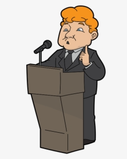 Podium Clipart Person - Public Speaking Cartoon Transparent , Free ...