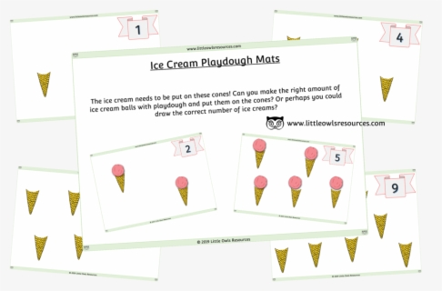 Ice Cream Counting Playdough Mats , Free Transparent Clipart - ClipartKey