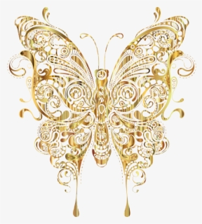 Pink And Gold Butterfly , Free Transparent Clipart - ClipartKey