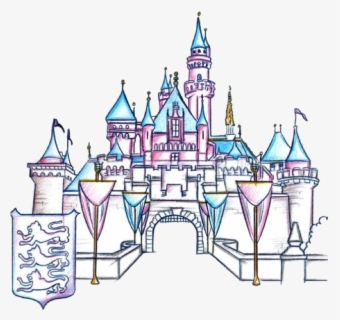 Disney Castle Disneyland Clipart Transparent Png - Easy Simple Castle 