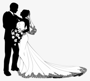 Bride And Groom Silhouettes - Christian Wedding Couple Clipart , Free ...