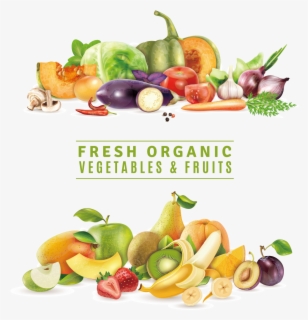 Organic Food Vegetable Fruit Clip Art - Fruits And Vegetables 3d , Free ...