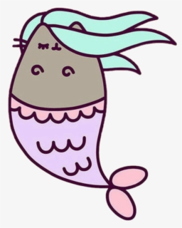 pusheen cat mermaid
