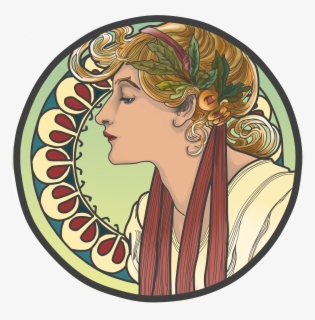 Clip Art Art Deco Woman - Art Nouveau Woman Face , Free Transparent ...